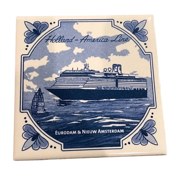Holland America Line Ceramic Coaster Tiles Set of 6 - Picture 5 of 10